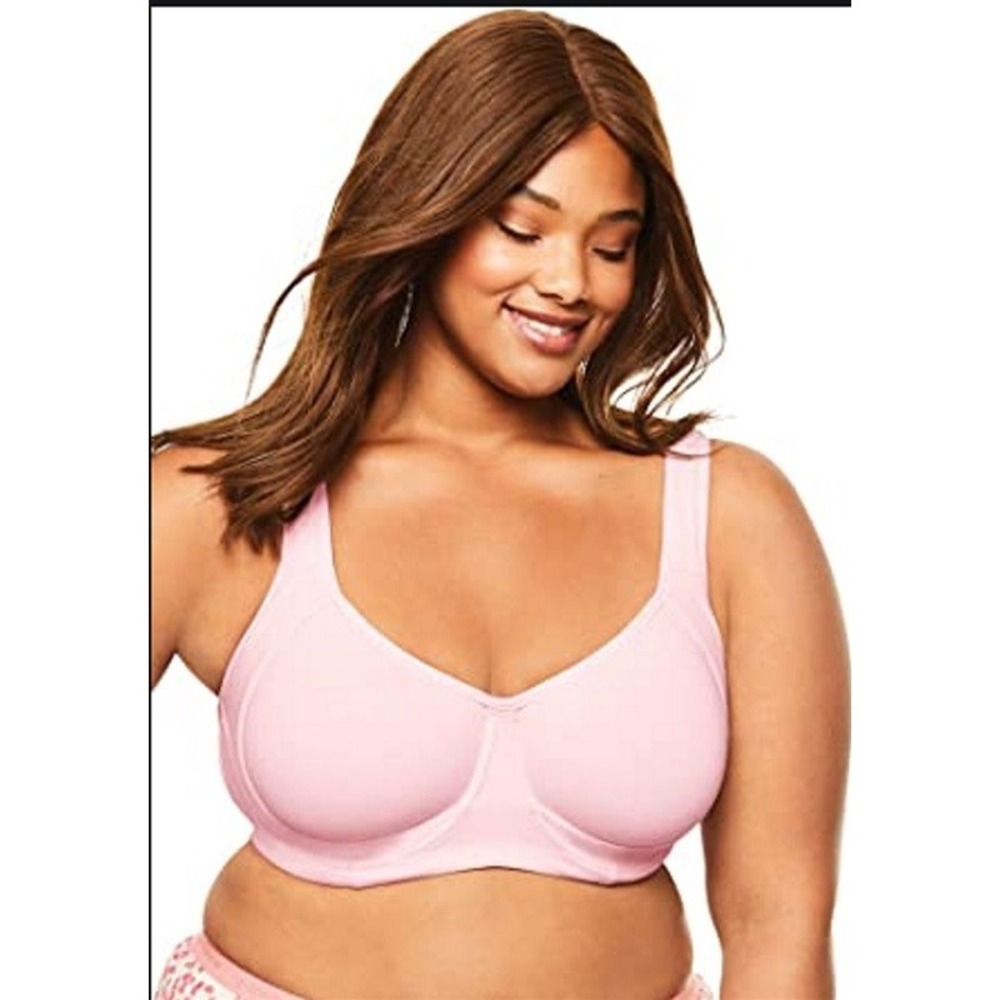 NWT Comfort Choice 52DDD Pink Cotton Sports Bra Underwire 132350